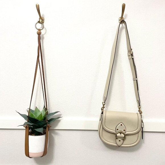 COACH Glovetanned Leather Beat Saddle Bag B4/Ivory One Size - Picture 2 of 15